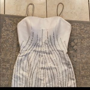 Jovani Gown white dress Rhinestone spagetty Straps